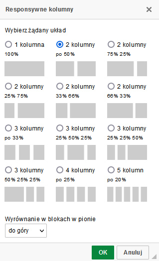 Responsywne bloki tekstu w opisach produktów sklepu internetowego